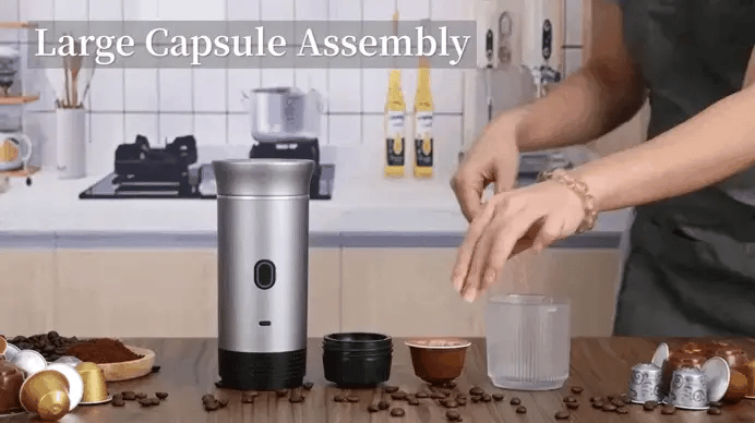Portable Espresso Machine with intelligent extraction mode—easy one-button heating and brewing at home