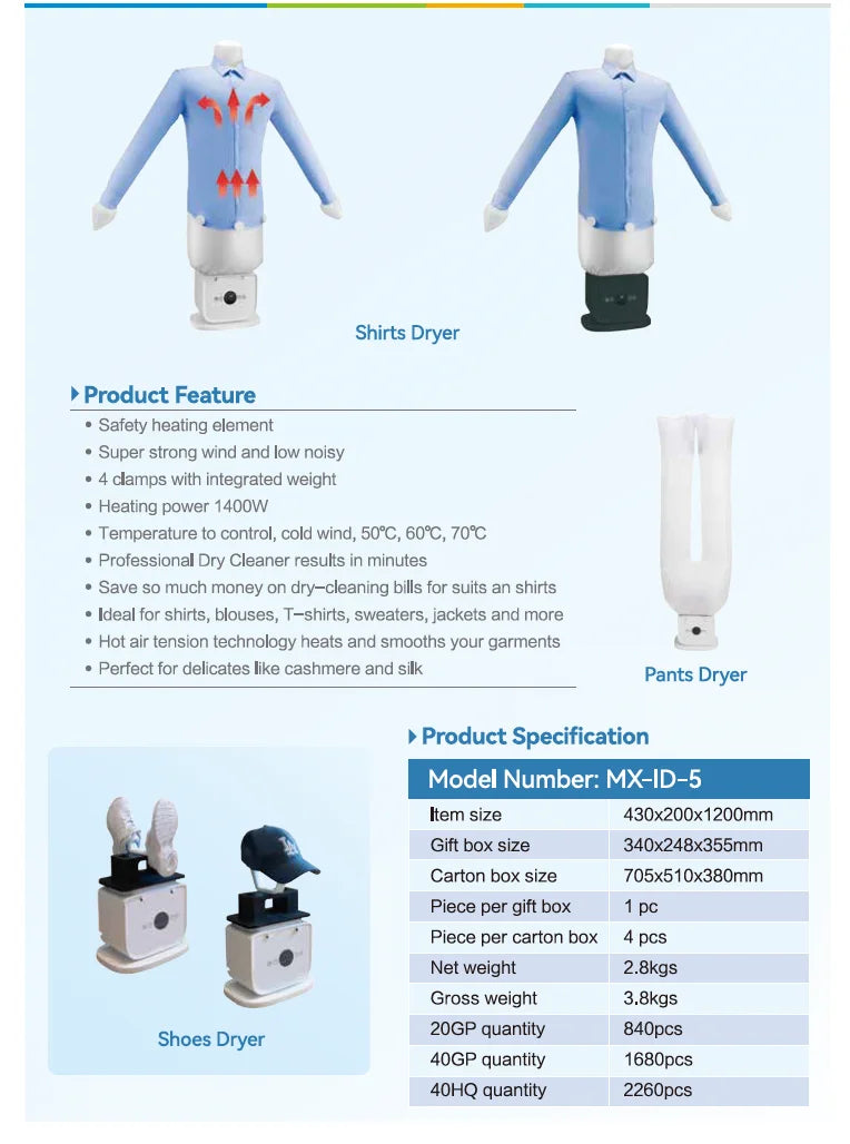 Multi-Function Portable Electric Clothes Dryer